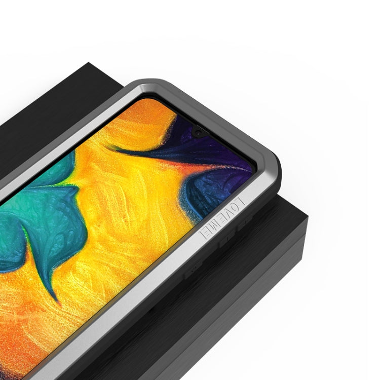 For Galaxy A30 LOVE MEI Metal Shockproof Waterproof Dustproof Protective Case(Silver) - Galaxy Phone Cases by LOVE MEI | Online Shopping South Africa | PMC TechLife | Buy Now Pay Later Mobicred