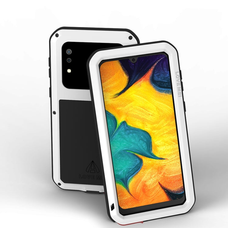 For Galaxy A30 LOVE MEI Metal Shockproof Waterproof Dustproof Protective Case(White) - free shipping - PMC TechLife - Order now!