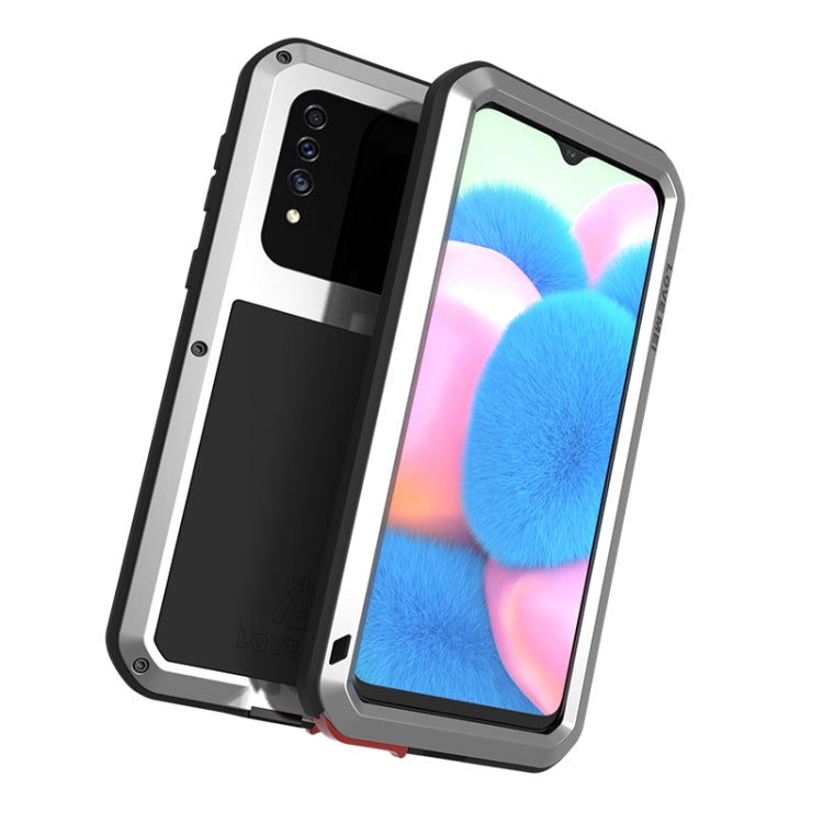 For Galaxy A30s LOVE MEI Metal Shockproof Waterproof Dustproof Protective Case(Silver) - Galaxy Phone Cases by LOVE MEI | Online Shopping South Africa | PMC TechLife | Buy Now Pay Later Mobicred
