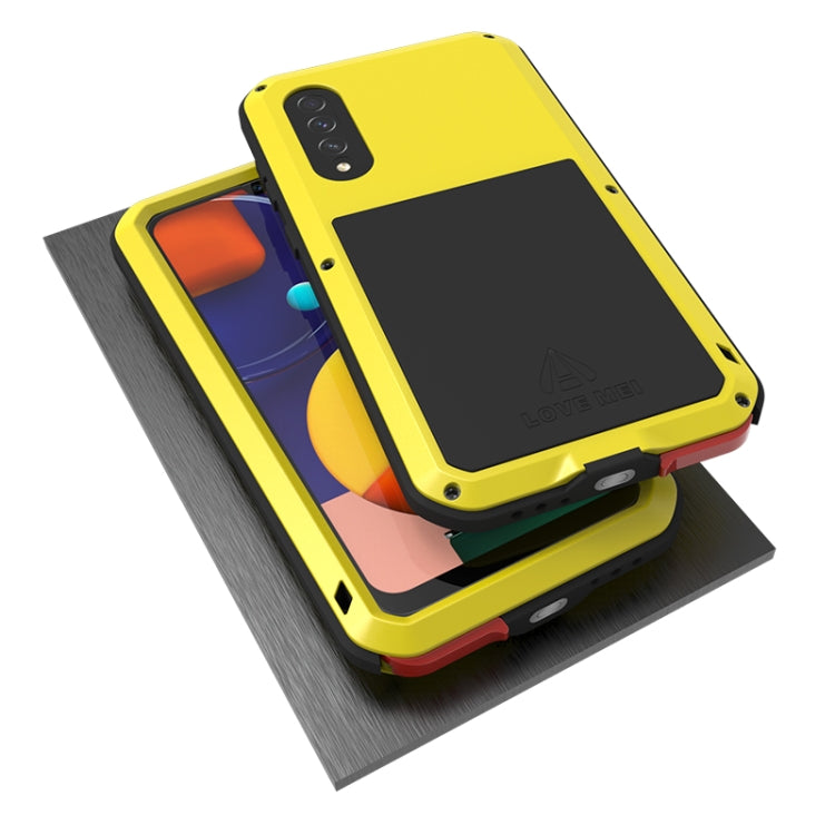 For Galaxy A50s LOVE MEI Metal Shockproof Waterproof Dustproof Protective Case(Yellow) - free shipping - PMC TechLife - Order now!