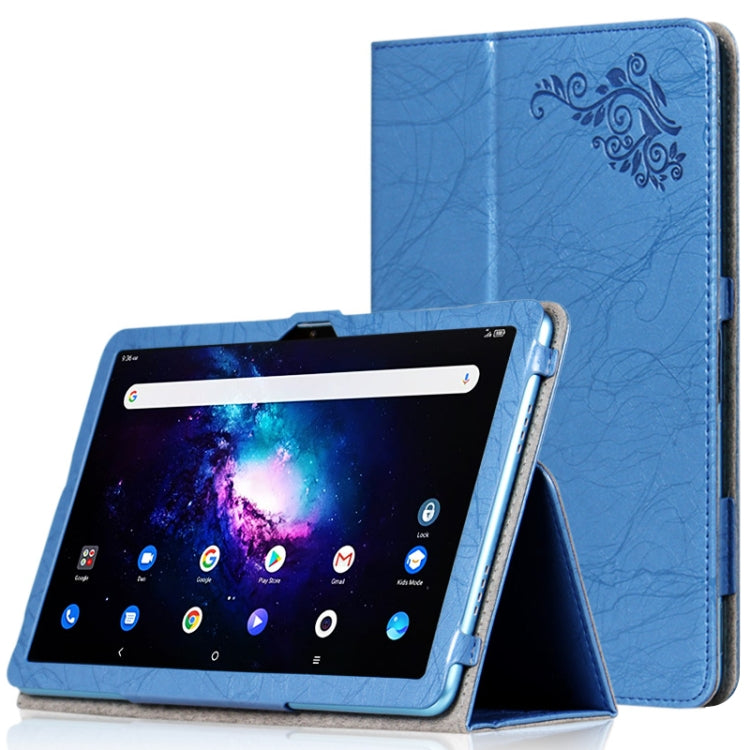For TCL 10 TabMax 4G Printed Leather Tablet Case with Holder(Blue) - Others by PMC TechLife | Online Shopping South Africa | PMC TechLife | Buy Now Pay Later Mobicred