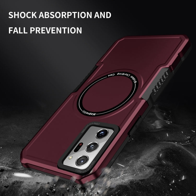 For Samsung Galaxy Note20 Ultra MagSafe Shockproof Armor Phone Case(Wine Red) - Galaxy Phone Cases by PMC TechLife | Online Shopping South Africa | PMC TechLife