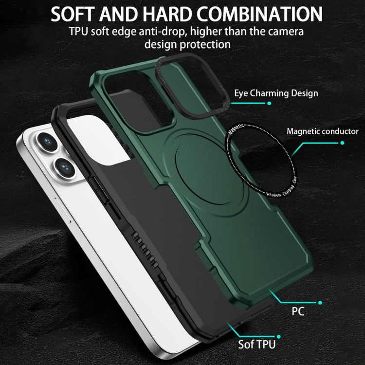For Samsung Galaxy S21 FE 5G MagSafe Shockproof Armor Phone Case(Dark Green) - Galaxy Phone Cases by PMC TechLife | Online Shopping South Africa | PMC TechLife