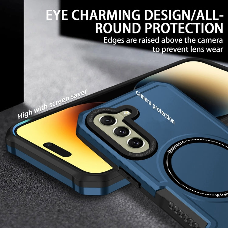 For Samsung Galaxy S21 FE 5G MagSafe Shockproof Armor Phone Case(Dark Blue) - Galaxy Phone Cases by PMC TechLife | Online Shopping South Africa | PMC TechLife