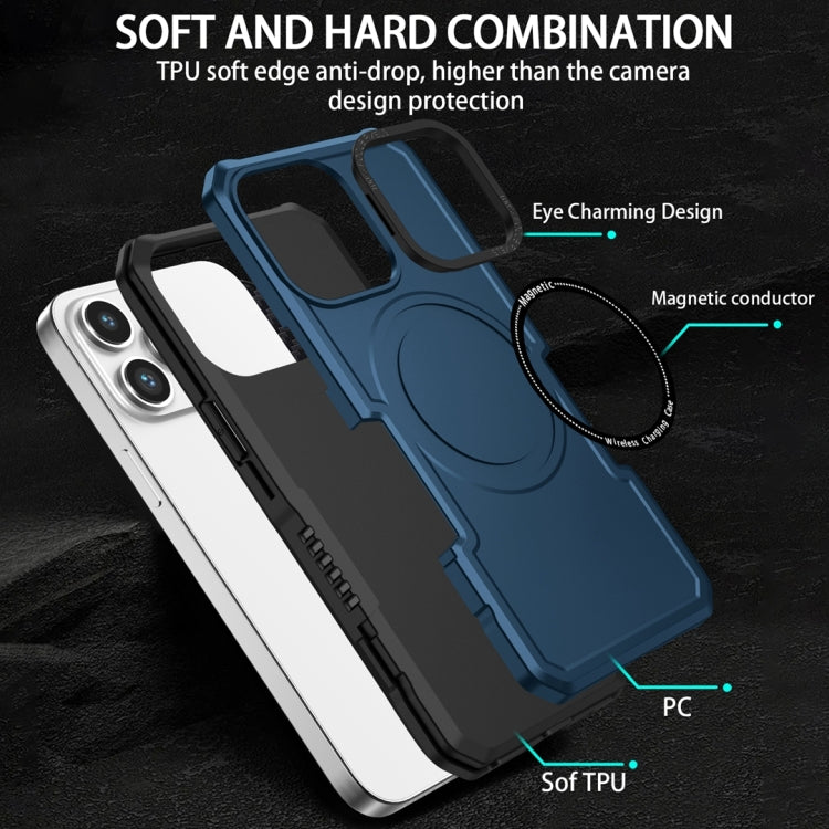 For Samsung Galaxy S21 FE 5G MagSafe Shockproof Armor Phone Case(Dark Blue) - Galaxy Phone Cases by PMC TechLife | Online Shopping South Africa | PMC TechLife