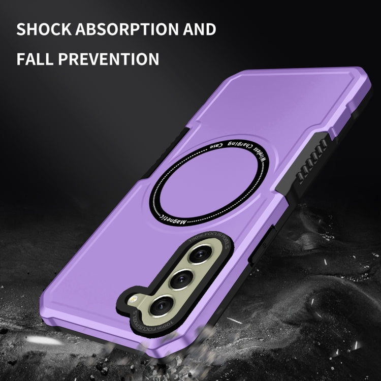 For Samsung Galaxy S21 FE 5G MagSafe Shockproof Armor Phone Case(Purple) - Galaxy Phone Cases by PMC TechLife | Online Shopping South Africa | PMC TechLife