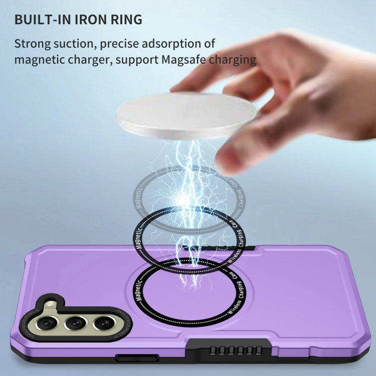 For Samsung Galaxy S21 FE 5G MagSafe Shockproof Armor Phone Case(Purple) - Galaxy Phone Cases by PMC TechLife | Online Shopping South Africa | PMC TechLife