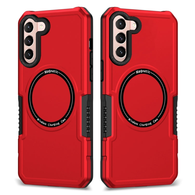 For Samsung Galaxy S21 5G MagSafe Shockproof Armor Phone Case(Red) - Galaxy S21 5G Cases by PMC TechLife | Online Shopping South Africa | PMC TechLife