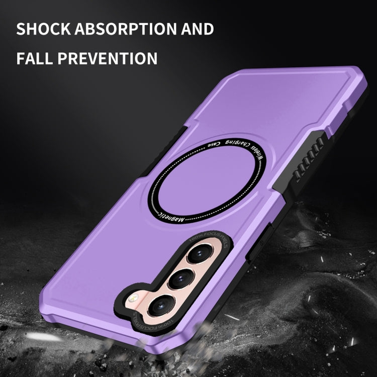 For Samsung Galaxy S21 5G MagSafe Shockproof Armor Phone Case(Purple) - Galaxy S21 5G Cases by PMC TechLife | Online Shopping South Africa | PMC TechLife