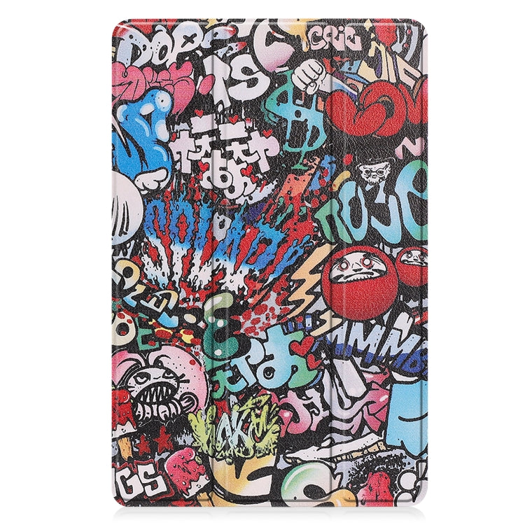 For Lenovo Tab P11 Gen 2 Custer Painted 3-Fold Holder Leather Smart Tablet Case(Graffiti) - Lenovo by PMC TechLife | Online Shopping South Africa | PMC TechLife | Buy Now Pay Later Mobicred