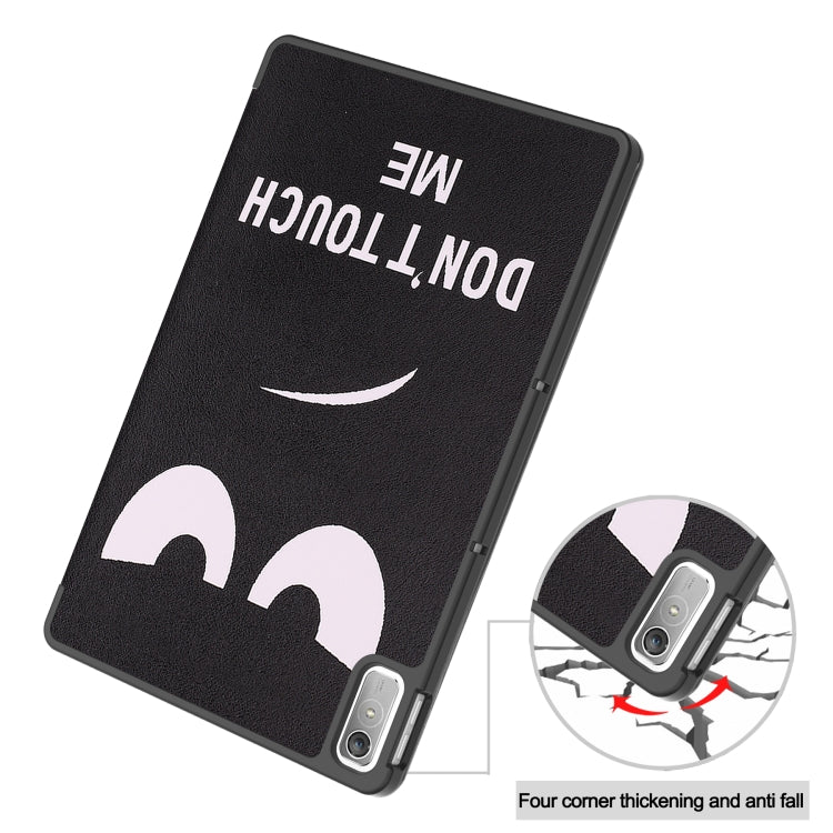 For Lenovo Tab P11 Gen 2 Custer Painted 3-Fold Holder Leather Smart Tablet Case(Big Eye Me) - Lenovo by PMC TechLife | Online Shopping South Africa | PMC TechLife | Buy Now Pay Later Mobicred