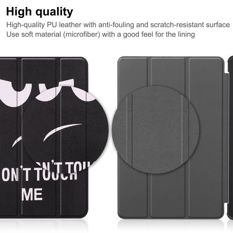 For Lenovo Tab P11 Gen 2 Custer Painted 3-Fold Holder Leather Smart Tablet Case(Big Eye Me) - Lenovo by PMC TechLife | Online Shopping South Africa | PMC TechLife | Buy Now Pay Later Mobicred