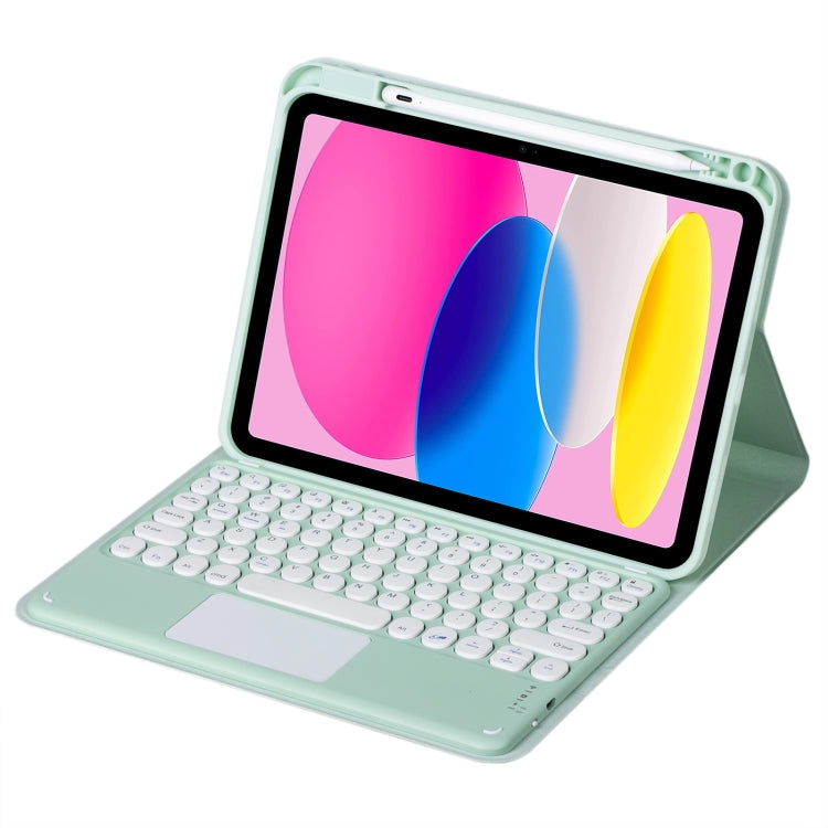 For iPad 10th Gen 10.9 2022 SA-10C Bluetooth Touch Keyboard Leather Tablet Case with Pen Slot(Light Green) - Universal by PMC TechLife | Online Shopping South Africa | PMC TechLife