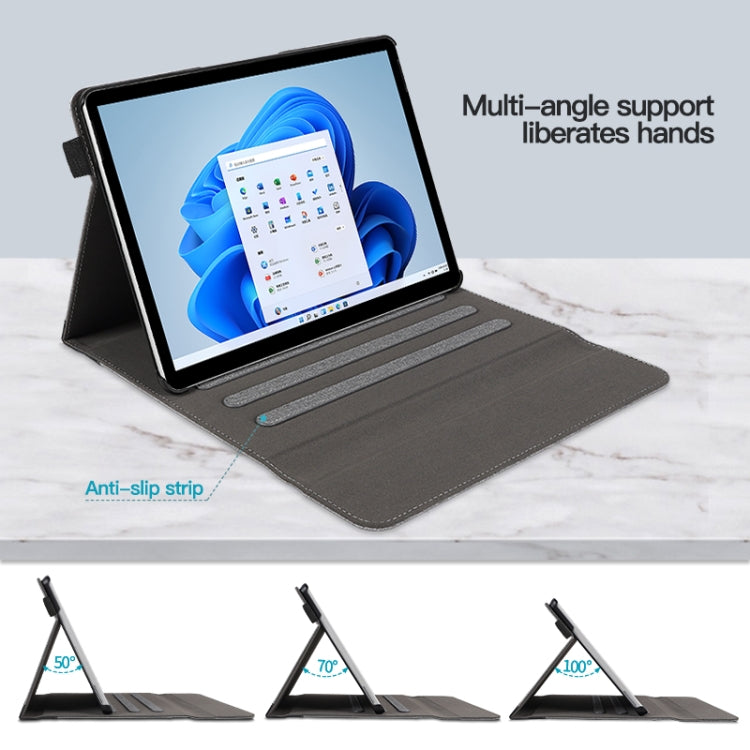 For Microsoft Surface Pro 10 / 9 Cloth Texture Stitching Leather Tablet Case(Black Grey) - Others by PMC TechLife | Online Shopping South Africa | PMC TechLife | Buy Now Pay Later Mobicred