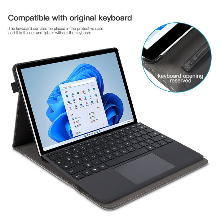 For Microsoft Surface Pro 7 / 6 / 5 / 4 Cloth Texture Stitching Leather Tablet Case(Grey Blue) - Others by PMC TechLife | Online Shopping South Africa | PMC TechLife | Buy Now Pay Later Mobicred