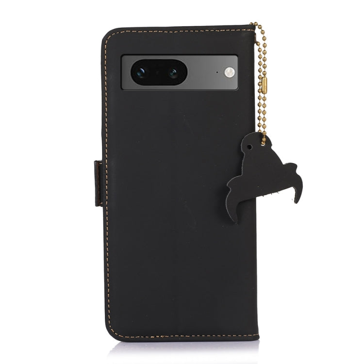 For Google Pixel 7 Genuine Leather Magnetic RFID Leather Phone Case(Black) - Google Cases by PMC TechLife | Online Shopping South Africa | PMC TechLife | Buy Now Pay Later Mobicred