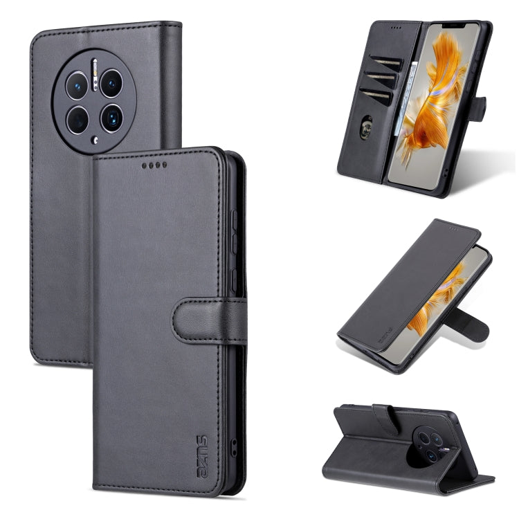 For Huawei Mate 50 Pro AZNS Skin Feel Calf Texture Flip Leather Phone Case(Black) - Huawei Cases by AZNS | Online Shopping South Africa | PMC TechLife | Buy Now Pay Later Mobicred