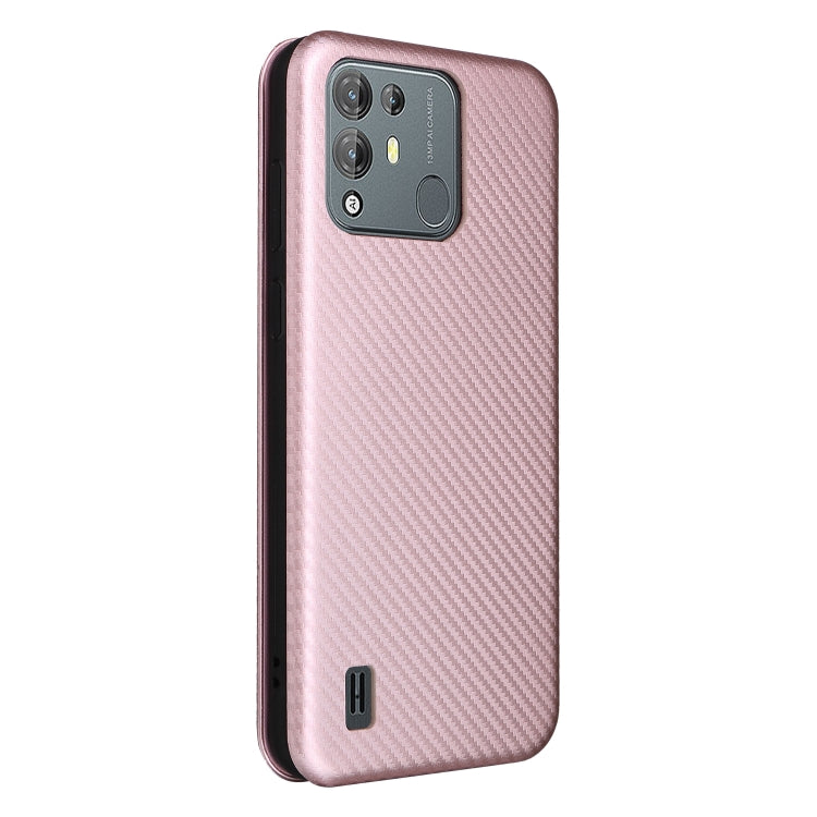 For Blackview A55 Pro Carbon Fiber Texture Horizontal Flip PU Phone Case(Pink) - More Brand by PMC TechLife | Online Shopping South Africa | PMC TechLife