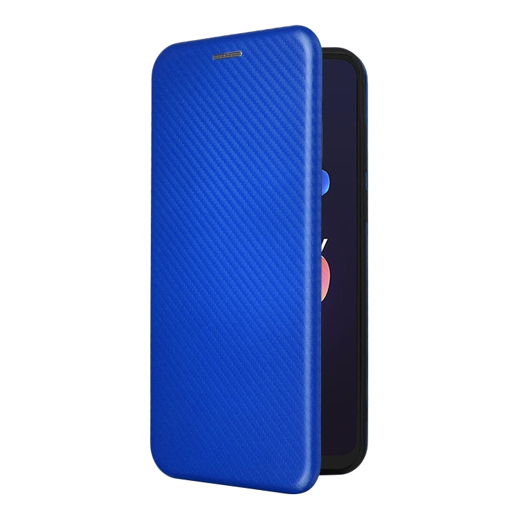 For Blackview A55 Pro Carbon Fiber Texture Horizontal Flip PU Phone Case(Blue) - More Brand by PMC TechLife | Online Shopping South Africa | PMC TechLife | Buy Now Pay Later Mobicred