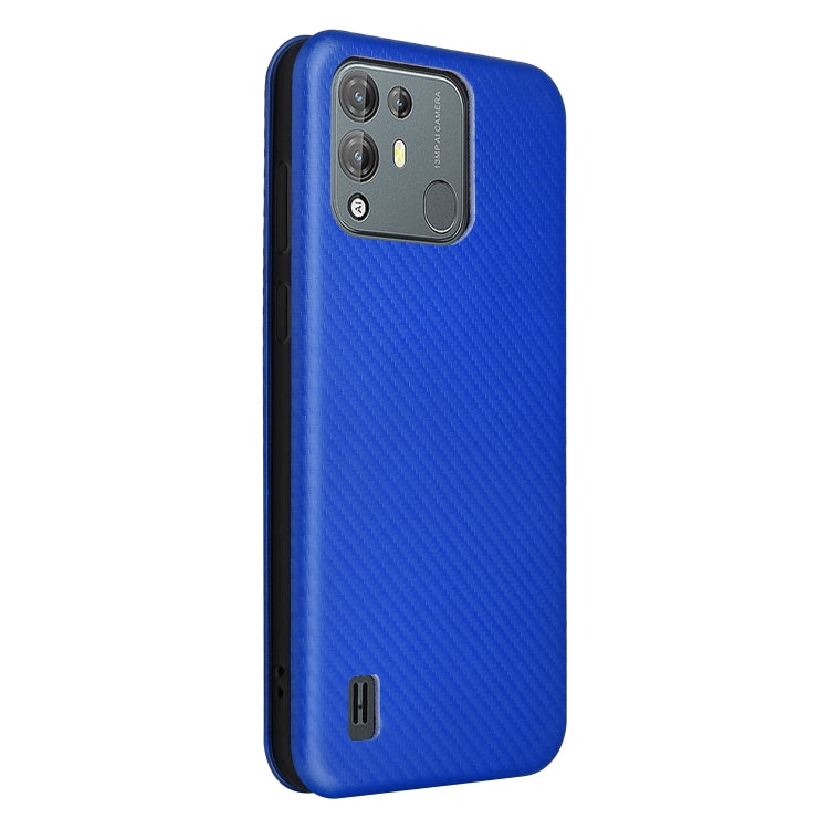 For Blackview A55 Pro Carbon Fiber Texture Horizontal Flip PU Phone Case(Blue) - More Brand by PMC TechLife | Online Shopping South Africa | PMC TechLife | Buy Now Pay Later Mobicred