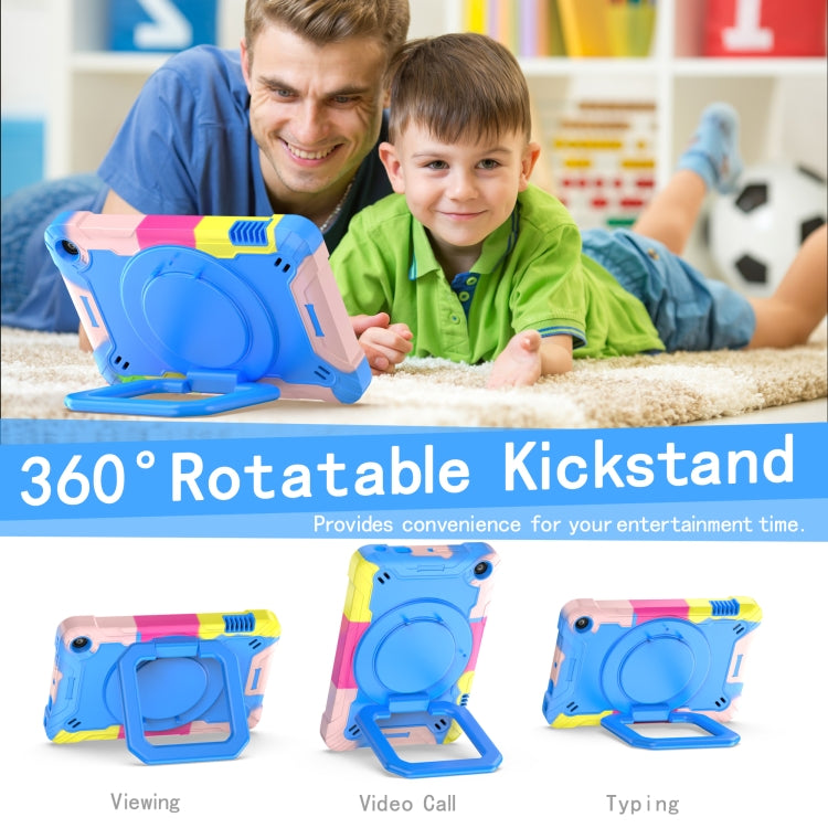 For Amazon Kindle Fire 7 2022 Silicone + PC Bracelet Holder Tablet Case(Camouflage + Blue) - Amazon by PMC TechLife | Online Shopping South Africa | PMC TechLife | Buy Now Pay Later Mobicred