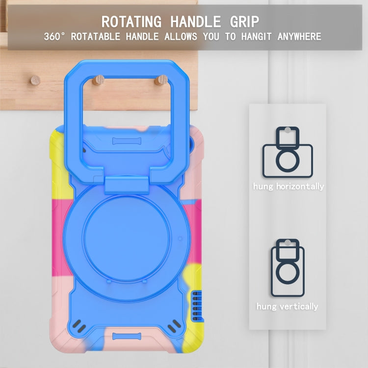 For Amazon Kindle Fire 7 2022 Silicone + PC Bracelet Holder Tablet Case(Camouflage + Blue) - Amazon by PMC TechLife | Online Shopping South Africa | PMC TechLife | Buy Now Pay Later Mobicred