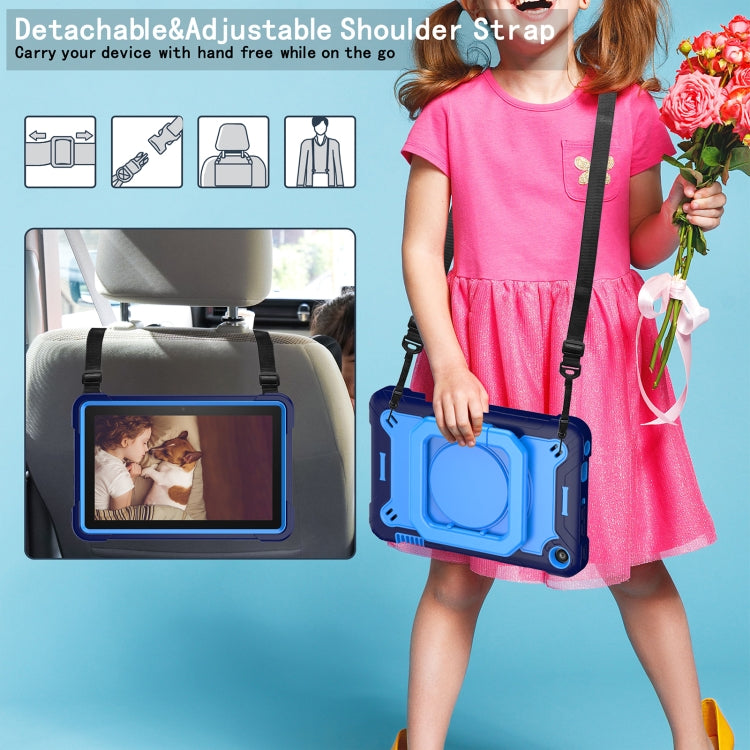 For Amazon Kindle Fire 7 2022 Silicone + PC Bracelet Holder Tablet Case(Navy Blue + Blue) - free shipping - PMC TechLife - Order now!