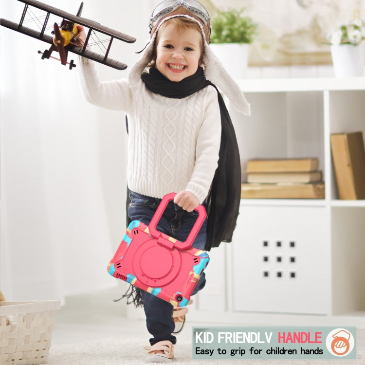 For Amazon Kindle Fire 7 2022 Silicone + PC Bracelet Holder Tablet Case(Camouflage + Rose Red) - Amazon by PMC TechLife | Online Shopping South Africa | PMC TechLife | Buy Now Pay Later Mobicred