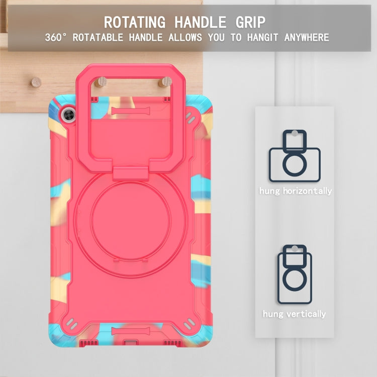 For Lenovo Tab M10 Plus 10.6 3rd Gen 2022 Silicone + PC Bracelet Holder Tablet Case(Camouflage + Rose Red) - Lenovo by PMC TechLife | Online Shopping South Africa | PMC TechLife | Buy Now Pay Later Mobicred