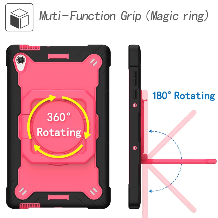 For Lenovo Tab M10 HD 2nd Gen Silicone + PC Bracelet Holder Tablet Case(Black + Rose Red) - Lenovo by PMC TechLife | Online Shopping South Africa | PMC TechLife | Buy Now Pay Later Mobicred