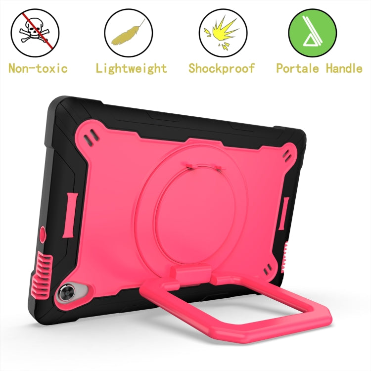 For Lenovo Tab M10 HD 2nd Gen Silicone + PC Bracelet Holder Tablet Case(Black + Rose Red) - Lenovo by PMC TechLife | Online Shopping South Africa | PMC TechLife | Buy Now Pay Later Mobicred