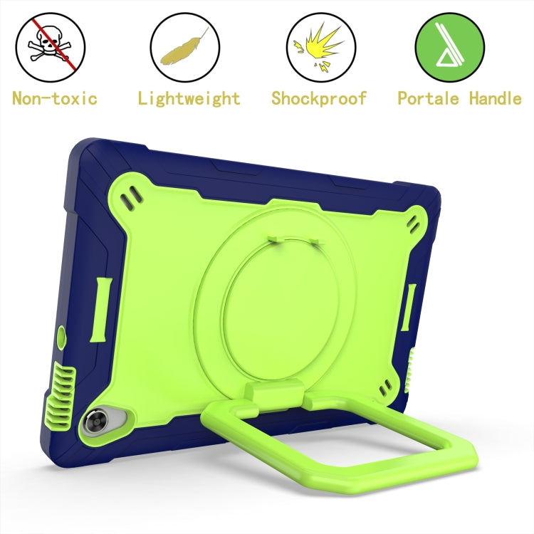 For Lenovo Tab M10 HD 2nd Gen Silicone + PC Bracelet Holder Tablet Case(Navy Blue + Yellow Green) - Lenovo by PMC TechLife | Online Shopping South Africa | PMC TechLife | Buy Now Pay Later Mobicred
