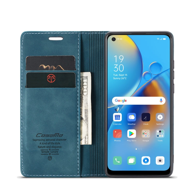 CaseMe 013 Multifunctional Horizontal Flip Leather Phone Case For OPPO F19/F19S/A74 4G/A95 4G/Reno6 Lite 4G Global(Blue) - free shipping - PMC Jewellery - Order now!