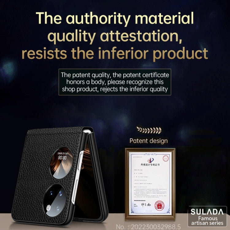 For Huawei P50 Pocket SULADA Invisible Bracket Leather Back Cover Phone Case(Red) - Huawei Cases by SULADA | Online Shopping South Africa | PMC TechLife | Buy Now Pay Later Mobicred