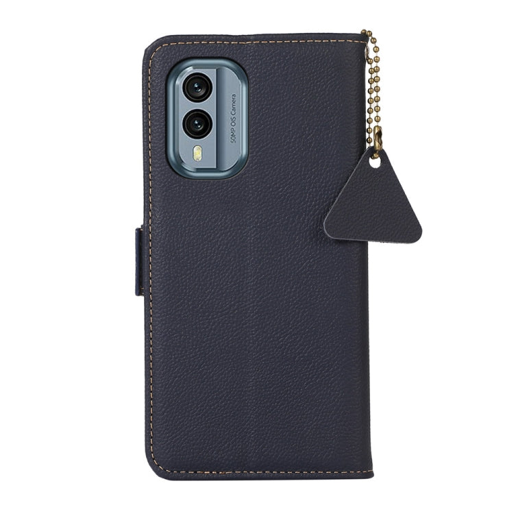 For Nokia X30 5G Side-Magnetic TJ Genuine Leather RFID Phone Case(Blue) - Nokia Cases by PMC TechLife | Online Shopping South Africa | PMC TechLife | Buy Now Pay Later Mobicred