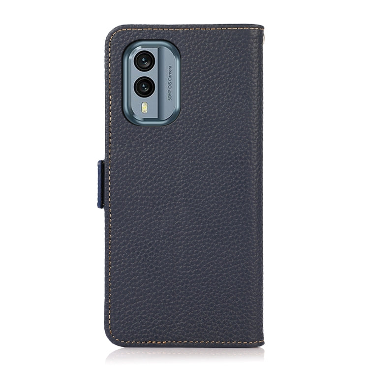 For Nokia X30 5G KHAZNEH Side-Magnetic Litchi Genuine Leather RFID Phone Case(Blue) - Nokia Cases by PMC TechLife | Online Shopping South Africa | PMC TechLife | Buy Now Pay Later Mobicred