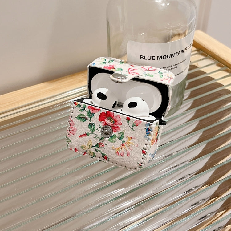 For AirPods 3 White Floral PU Leather Wireless Earphone Case - free shipping - PMC Jewellery - Order now!