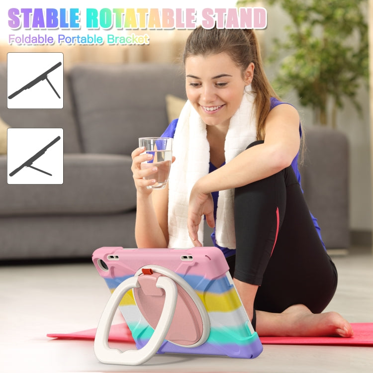 For Amazon Fire HD 8 2022 Silicone + PC Protective Tablet Case with Holder & Shoulder Strap(Colorful Pink) - Amazon by PMC TechLife | Online Shopping South Africa | PMC TechLife | Buy Now Pay Later Mobicred