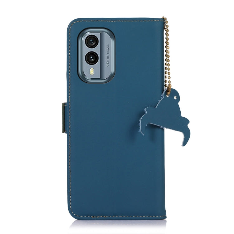 For Nokia X30 5G Genuine Leather Magnetic RFID Leather Phone Case(Blue) - Nokia Cases by PMC TechLife | Online Shopping South Africa | PMC TechLife | Buy Now Pay Later Mobicred