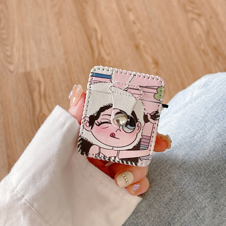 For AirPods 3 Wearing Hat Girl Pattern PU Leather Wireless Earphone Case - For AirPods 3 by PMC Jewellery | Online Shopping South Africa | PMC Jewellery | Buy Now Pay Later Mobicred