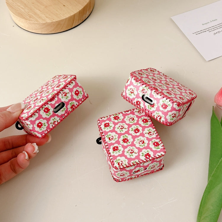 For AirPods Pro 2 PU Leather Wireless Earphone Case(Little Red Flower) - For AirPods Pro 2 by PMC Jewellery | Online Shopping South Africa | PMC Jewellery | Buy Now Pay Later Mobicred