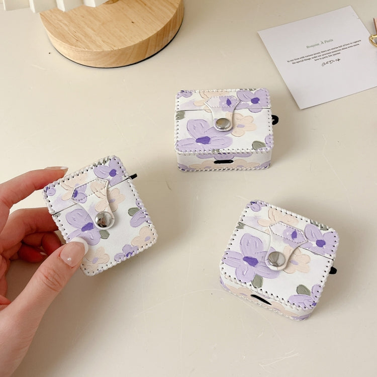 For AirPods Pro 2 PU Leather Wireless Earphone Case(Oil Painting Flowers) - For AirPods Pro 2 by PMC Jewellery | Online Shopping South Africa | PMC Jewellery | Buy Now Pay Later Mobicred