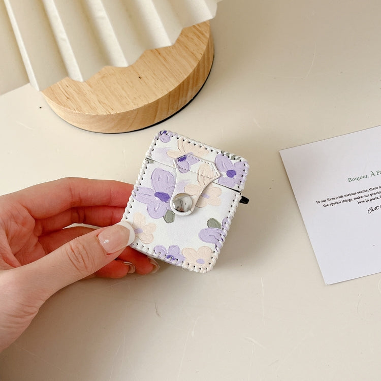 For AirPods Pro 2 PU Leather Wireless Earphone Case(Oil Painting Flowers) - For AirPods Pro 2 by PMC Jewellery | Online Shopping South Africa | PMC Jewellery | Buy Now Pay Later Mobicred