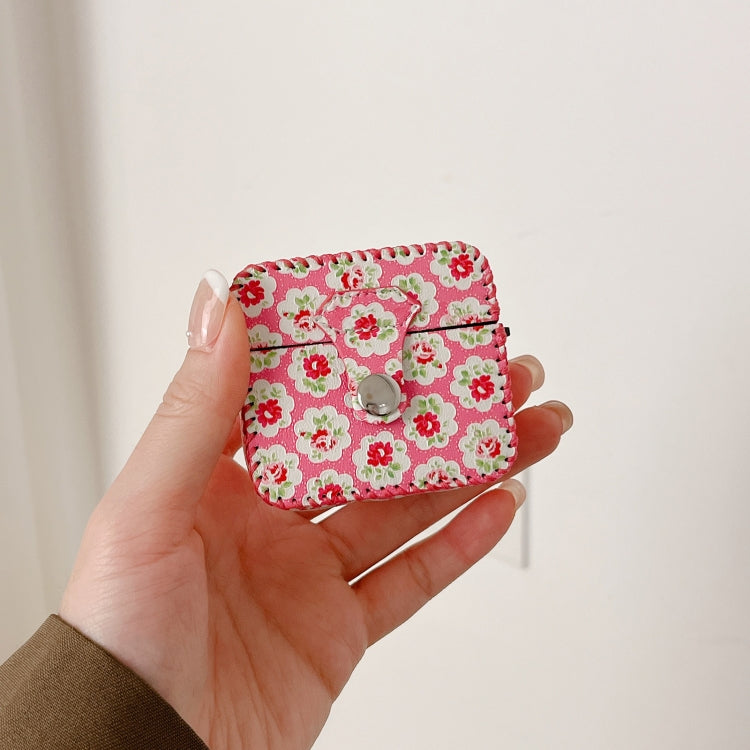 For AirPods 1/2 PU Leather Wireless Earphone Case(Little Red Flower) - For AirPods 1/2 by PMC Jewellery | Online Shopping South Africa | PMC Jewellery | Buy Now Pay Later Mobicred