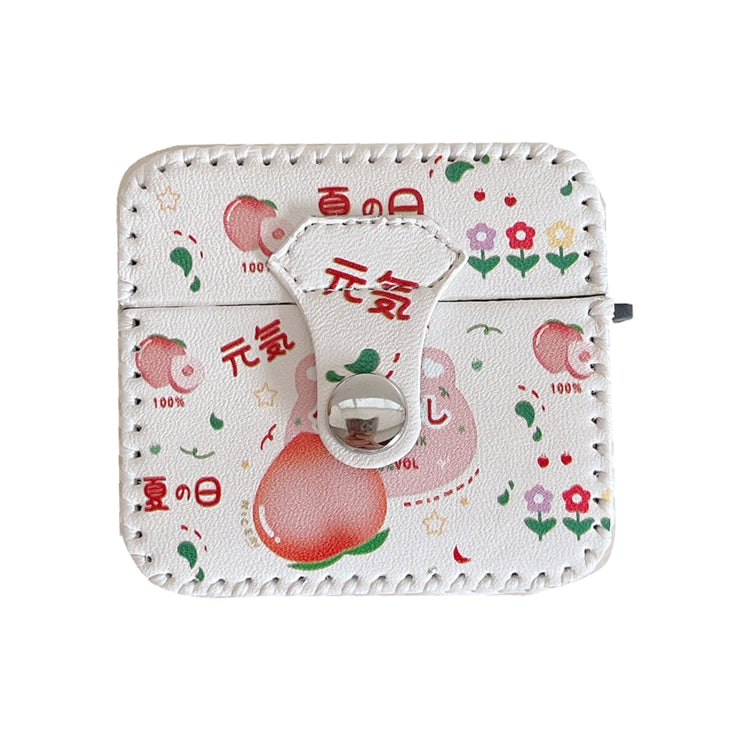 For AirPods 1/2 PU Leather Wireless Earphone Case(Peach) - For AirPods 1/2 by PMC Jewellery | Online Shopping South Africa | PMC Jewellery | Buy Now Pay Later Mobicred