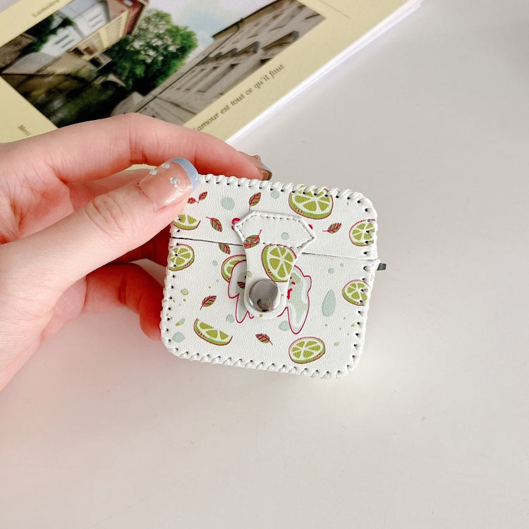 For AirPods 1/2 PU Leather Wireless Earphone Case(Lemon) - For AirPods 1/2 by PMC Jewellery | Online Shopping South Africa | PMC Jewellery | Buy Now Pay Later Mobicred