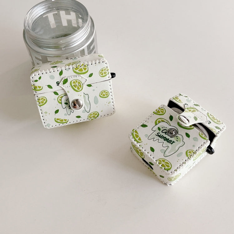 For AirPods 1/2 PU Leather Wireless Earphone Case(Lemon) - For AirPods 1/2 by PMC Jewellery | Online Shopping South Africa | PMC Jewellery | Buy Now Pay Later Mobicred