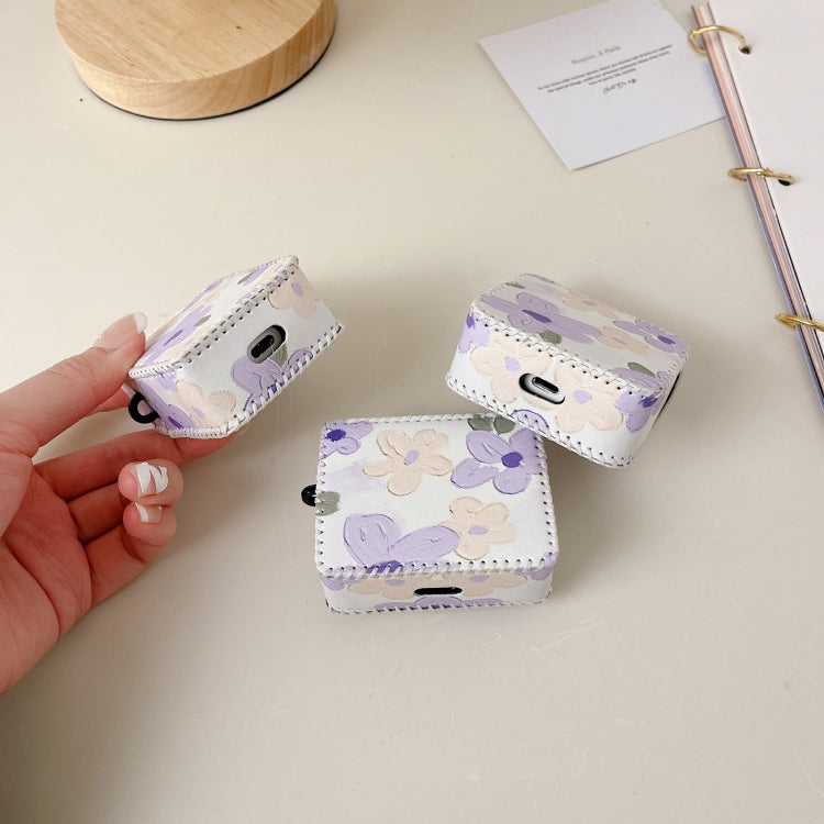 For AirPods 3 PU Leather Wireless Earphone Case(Oil Painting Flowers) - For AirPods 3 by PMC Jewellery | Online Shopping South Africa | PMC Jewellery | Buy Now Pay Later Mobicred