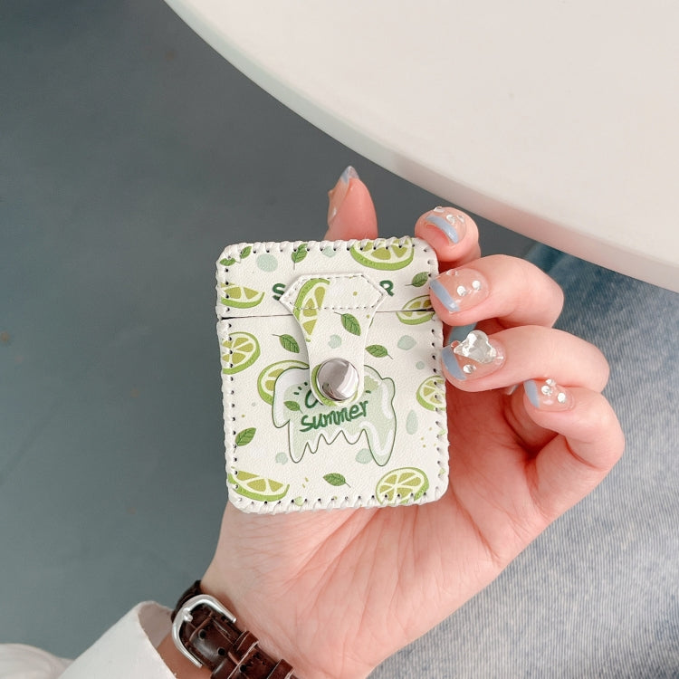 For AirPods 3 PU Leather Wireless Earphone Case(Lemon) - For AirPods 3 by PMC Jewellery | Online Shopping South Africa | PMC Jewellery | Buy Now Pay Later Mobicred