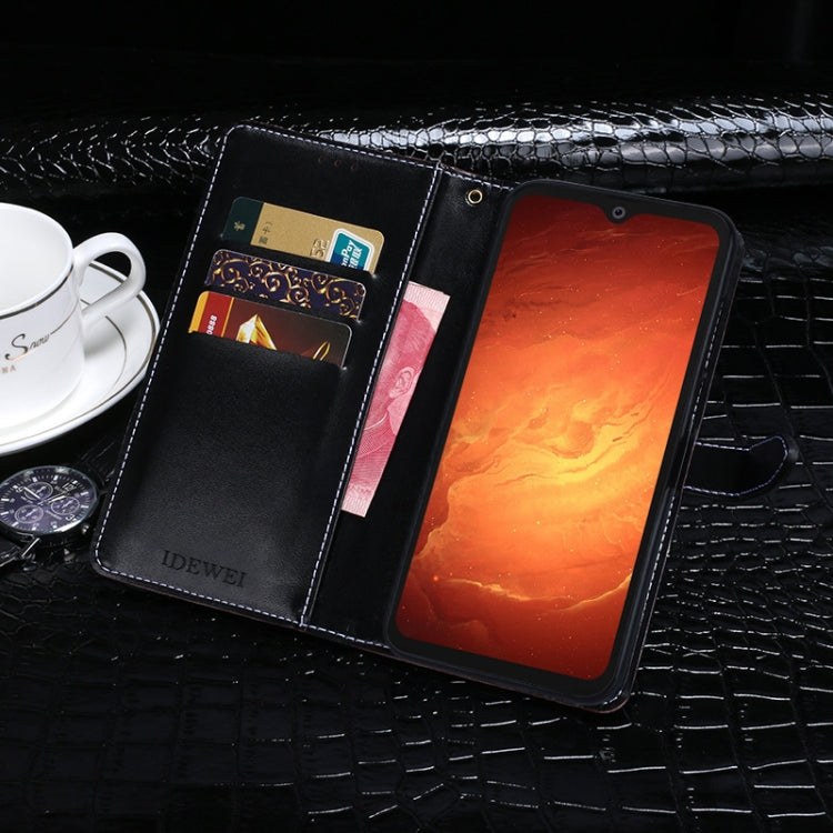 For Blackview BV9800 Pro idewei Crocodile Texture Horizontal Flip Leather Case with Holder & Card Slots & Wallet(Black) - More Brand by idewei | Online Shopping South Africa | PMC TechLife | Buy Now Pay Later Mobicred